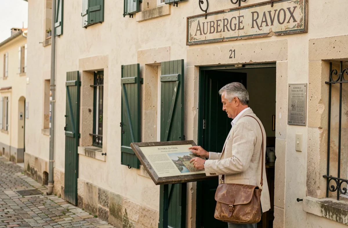 Façade de l'Auberge Ravoux à Auvers-sur-Oise où Van Gogh a séjourné avant sa mort