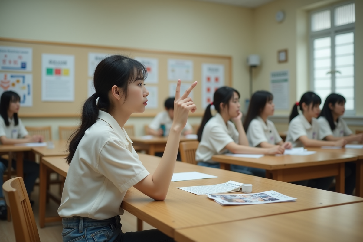Jeune femme japonaise lors d