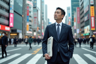 Homme d'affaires japonais dans le centre de Tokyo