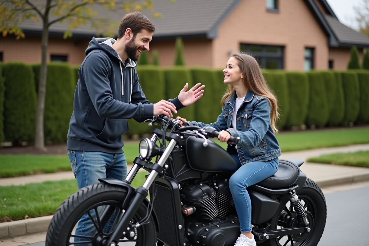 Homme rassurant une adolescente près d