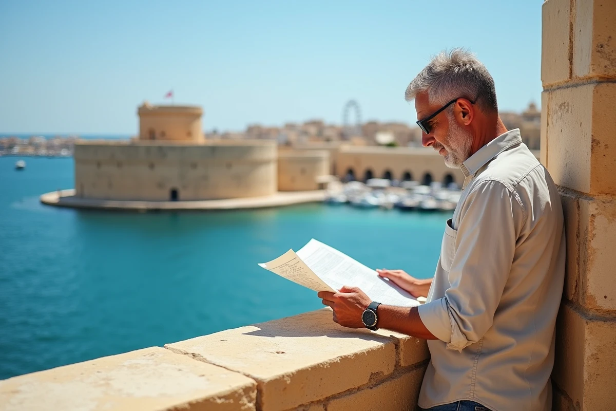 Vedette emblématique des jardins Gardjola à Senglea avec vue panoramique sur le Grand Port et Valletta