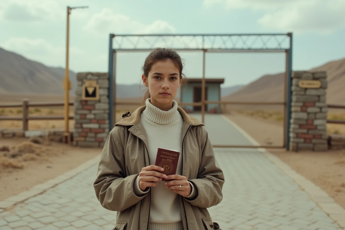 Jeune femme attendant près d