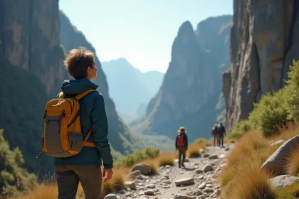 Femme randonneuse admirant la gorge de Gorropu